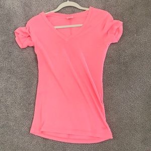 Neon Pink Short-sleeve Vneck